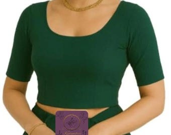 Stretch Cotton Blouse: Readymade Indian Crop Top