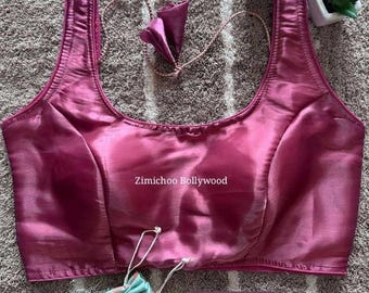 Zimichoo Silk Sari Blouse: Sleeveless Indian Wedding Crop Top