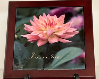 Flower Tile Trivet with frame