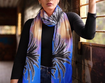Maui Sunset Scarf, Cashmere and Modal Blend, Luxuriously Soft