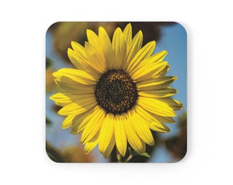 Sunflower Cork Backed Coaster