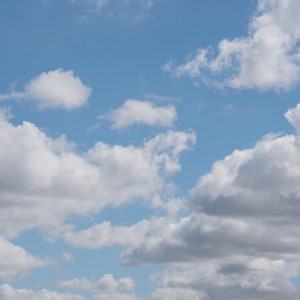 Digital Download, White Clouds with Blue Sky Backdrop, Stock Photo