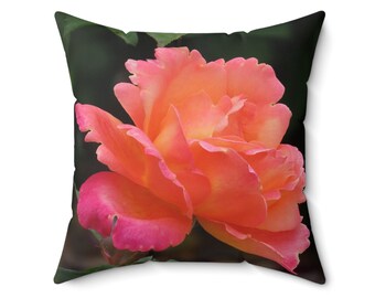 Rose Throw Pillow, Polyester Pillow and cover included, Rose on both sides