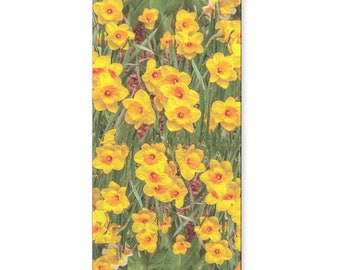 Flower Scarf, Silk Modal Scarf, Daffodil and Poppies