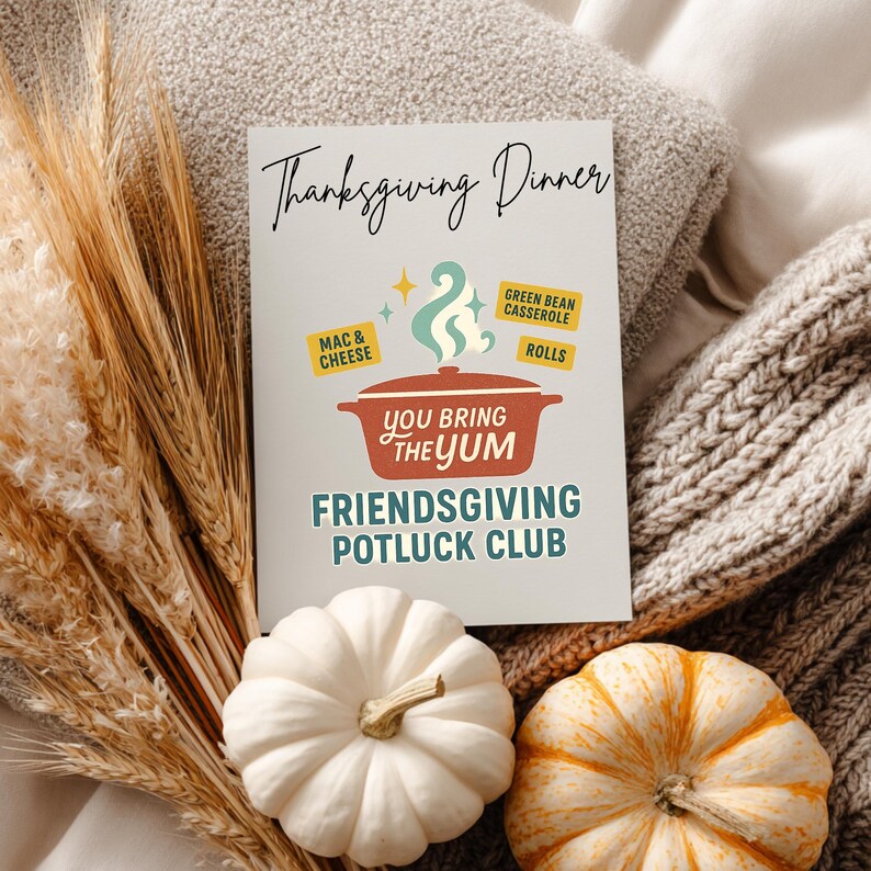 Friendsgiving Potluck Club PNG | Retro Casserole Quote Clipart for ...