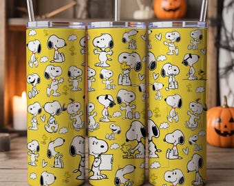 Paquete de 3 envoltorios para vasos con diseño de perro de dibujos animados (20 oz) - Envoltorio navideño - Dibujos animados PNG - Diseño de sublimación digital - Descarga instantánea
