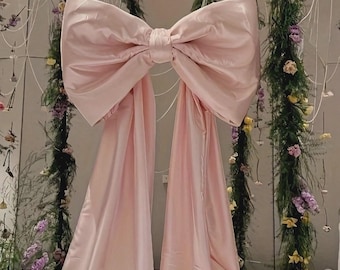 Valentine's Large Pink Bow - Giant Coquette Bow for Backdrop - Birthday Party Room Decor, Wedding, Bridal Shower, Photo Prop - Valentine Bow