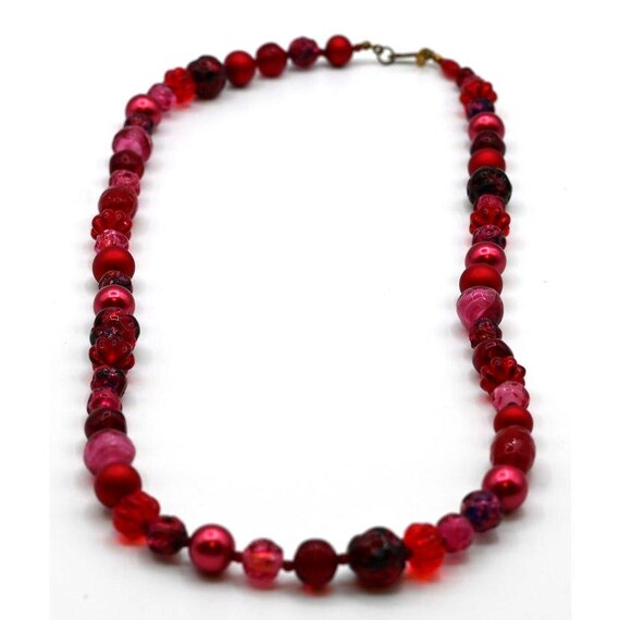 Vintage Miriam Haskell signed set red and fuchsia… - image 3