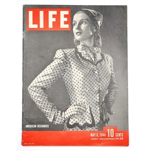 Life Magazine May 8 1944 American Designers WWII Era Fashion Vintage Collectible