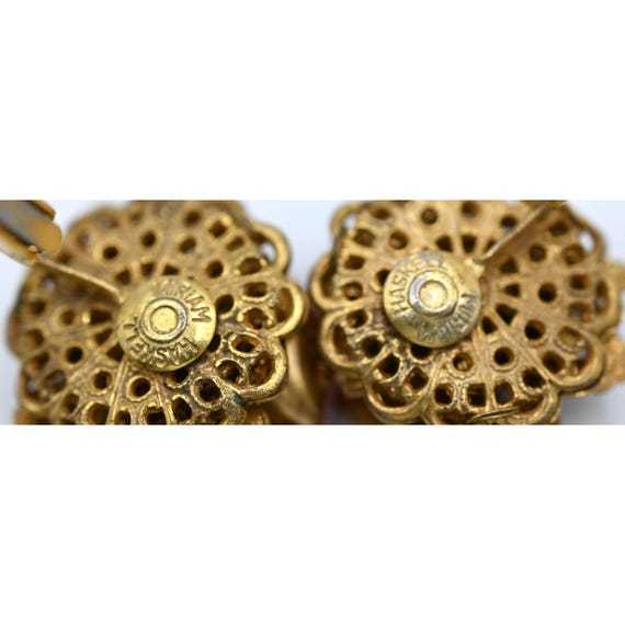 Vintage Miriam Haskell signed set red and fuchsia… - image 8