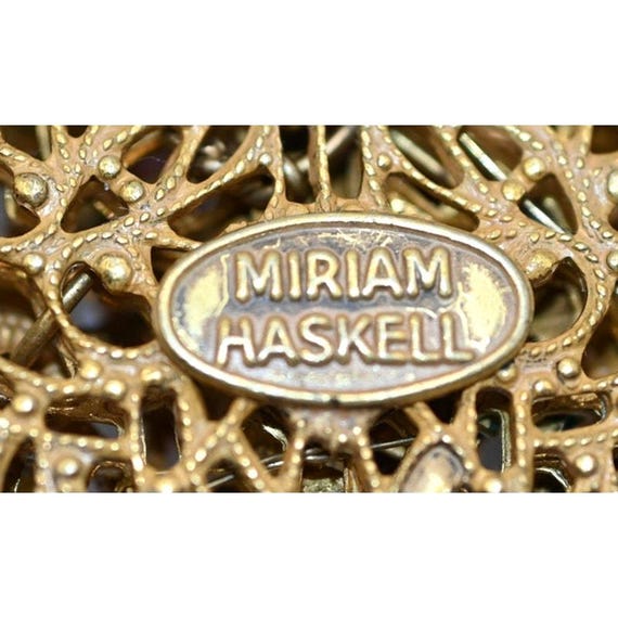 Vintage Miriam Haskell signed set red and fuchsia… - image 7