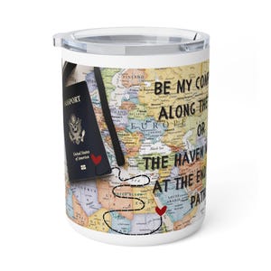 Adventure Insulated Coffee Mug - Travel Lover Gift, World Map Design, Unique Travel Mug, Vintage Map Coffee Cup, Explore the World