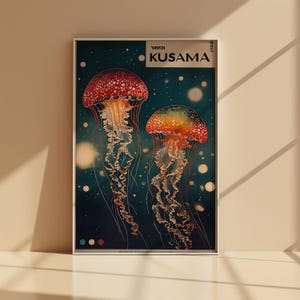 Yayoi Kusama Print, Abstract Japanese Jellyfish Print, Japanese wall art, Japanese gift, Kusama poster