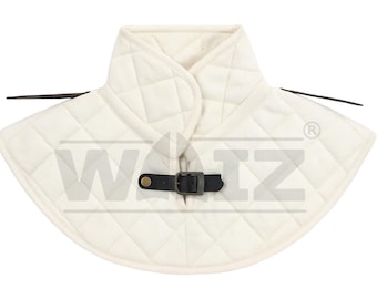 Waiz® Medieval Cotton Padded Collar – Quilted Neck Armor for Reenactment, LARP & Costume Accessories