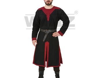 Mens Medieval Templar Tunic: Renaissance Knight Costume