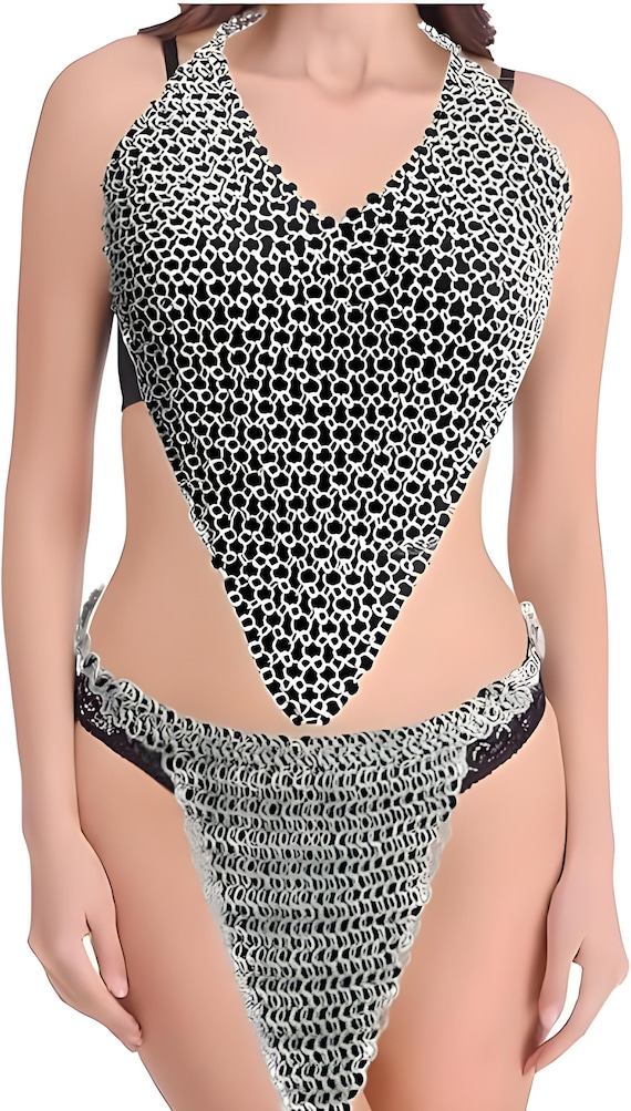 Aluminum Chainmail Bikini – Medieval Lingerie Armor, Cosplay Costume