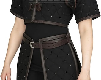 Mittelalterliche Gambeson-Rüstung - Gesteppte, gepolsterte Frauenrüstung für LARP, SCA & Cosplay