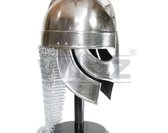 Viking Wolf Armor Helmet: Silver Medieval Knight Helm - Adult Wearable