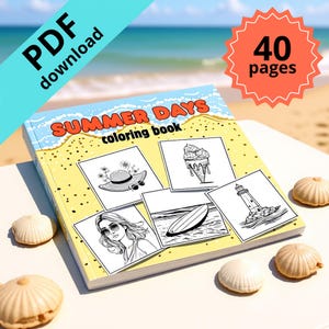 Coloring Pages for Adults and Kids - Easy Printable Coloring Book - Fun Summer Activity Sheets - PDF Download