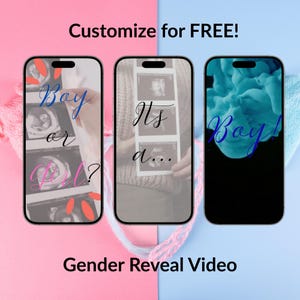 It&#39;s a BOY Gender Reveal Video Announcement: Editable Digital Pregnancy Announcement