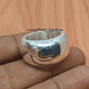 925 Sterling Silver Wide Band And Statement Handmade Smooth Thick Ring For Men & Women Silver Band Ring Ideal For Everyday Wear And Gifting
