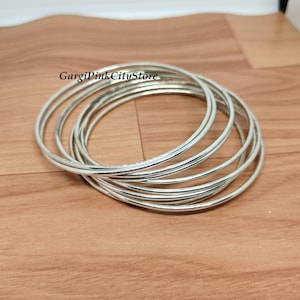 Beautiful Silver Bangle Set! Handmade 925 Sterling Silver Bangle set! 7 day Bangle! Simple Set Bangle! 7 Set Off Bangles! Stacking Bangles.