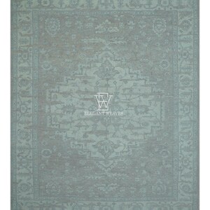 Hand Knotted  Neutral Light Gray Rug, Subtle Pattern Area Rug, Modern Minimalist Wool Rug, Soft Contemporary Living Room Rug