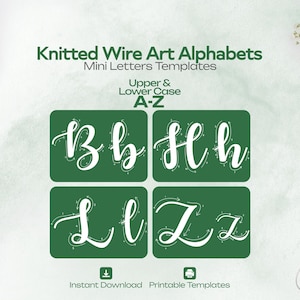 Tiny alphabet template A-Z, Small Icord Lettering Templates, Knitted Wire Letters  Tiny Letter Personalized Ornaments (PDF Pattern)