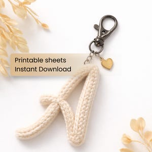 Wire Art Mini Letter Templates A-Z PDF | Knitted Wire Alphabet Pattern | Personalized Ornament & Keychain Template image 5