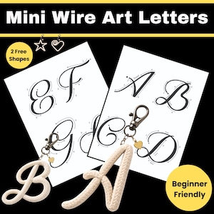 Keychain Wire Template Small Uppercase Wire Letters Mini Initial Template Bundle perfect for Personalized Keychains DIY Craft