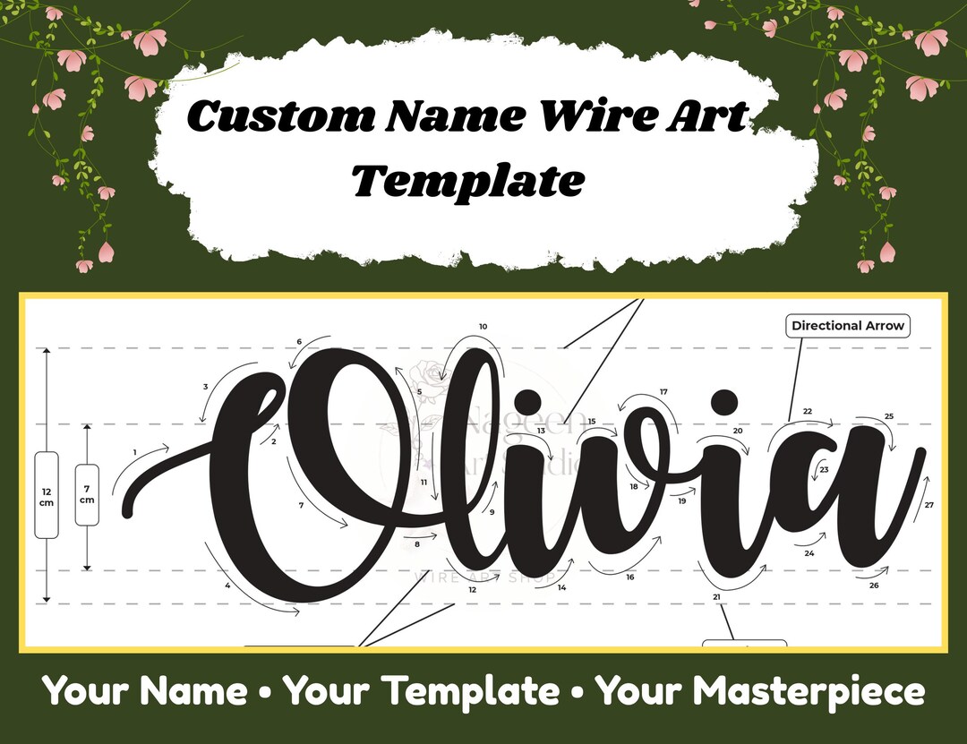 Custom Wire Art Name Template - Etsy
