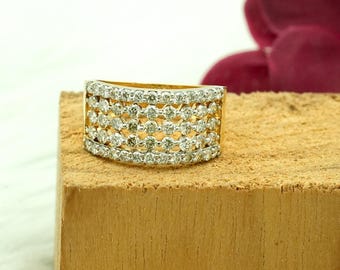 Bague diamant en or jaune 14 carats : joaillerie fine naturelle, 1,11 carat