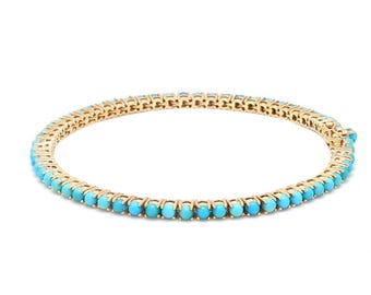 Bracelet turquoise Tortue, or jaune, 17 cm – Gigi Clozeau - créateur de bijoux