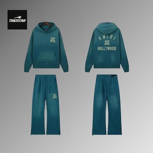 Unisex Teal Green Hoodie and Sweatpants Set | Casual Tracksuit with Hoodie and Joggers