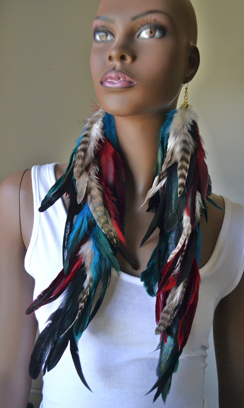 Long Feather Earrings image 1