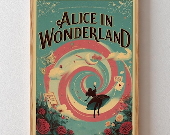 Alice in Wonderland Poster | Whimsical Retro Fairytale Art (Digital Download)