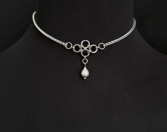 Wedding Elegant Pearl Choker Fairycore Gothic Fantasy Medieval Necklace