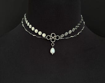 Elven Medieval Fairycore Fantasy Choker Pastel Goth Pearl Necklace