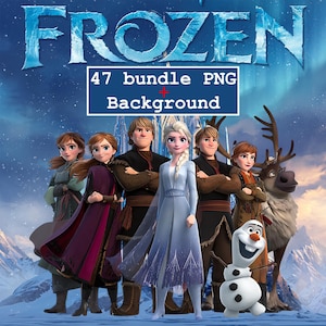 Ice Princess Clipart Bundle: 47 Frozen Characters & Winter Backgrounds (Digital Download)