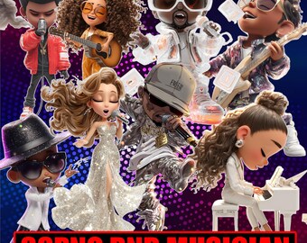 RnB Icons PNG Bundle | Soul  RnB Musician Cartoon Clipart
