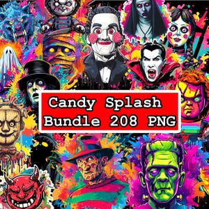Halloween Candy Splash PNG Bundle: 208 Spooky Clipart Designs