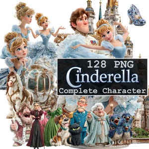 Cinderella 3D Clipart Bundle: 126 PNG Files (Instant Download Printables)