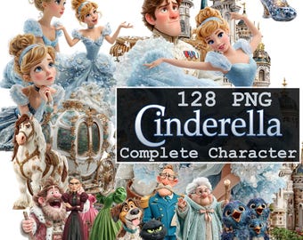 Cinderella 3D PNG Bundle | Fairy Tale Princess Clipart
