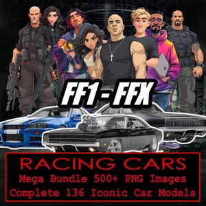 Fast Furious Inspired Car Pack – Street Racer PNG Clipart – High Speed Action Digital Download