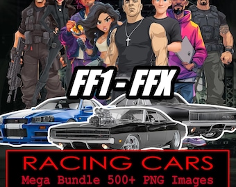 Fast Furious Inspired Car Pack – Street Racer PNG Clipart – High Speed Action Digital Download