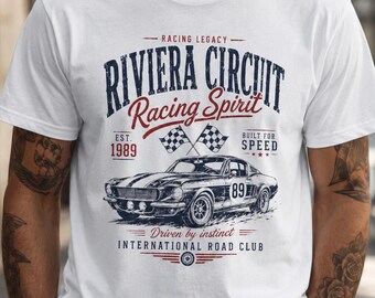 Camiseta Riviera Circuit, Camiseta Vintage de Automobilismo, Presente Personalizado Anual, Camiseta para Amantes de Carros