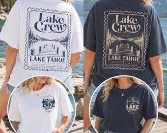 Camiseta personalizada para a equipe do lago, camiseta para viagem em família, presente de férias combinando, blusa para fim de semana na cabana