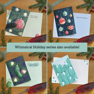 Medieval Goose Christmas Card Set, 10 Pack: Honk! The Herald Goose Doth Sing, Weird Marginalia Holiday Greetings 画像 10
