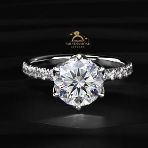 2 CT Lab Grown Diamond 14k Gold Solitaire Ring: Engagement, Wedding