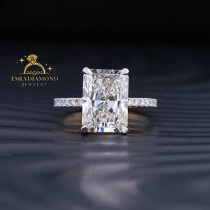 4 CT Radiant Cut Lab Grown Diamond Engagement Ring - IGI Certified
